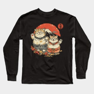 Japanese Sumo Cats Men Women Kids Long Sleeve T-Shirt